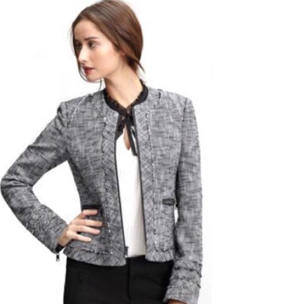 Banana Republic Black and Gray Women's Blazer